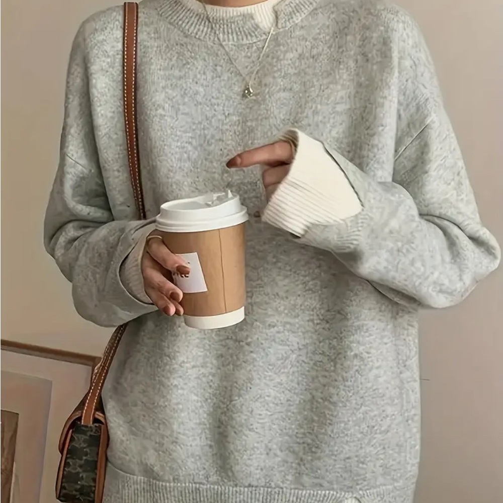 Gray and White Sweater 3X NWOT